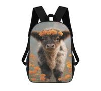 sinyumoney Floral Cow in Field Mochila Escolar Ligera Mochila Escolar De Día Mochila Para Libros Para La Universidad Para Acampar Aventuras Al Aire Libre Y Viajes Diarios 17inch