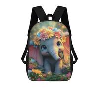 sinyumoney Floral Crown Elephant Fantasy Mochilas Infantiles Mochila Escolar Impresa En 3D Para Niños Mochilas De Viaje Bolsas Para Libros Para Niños 17inch Mochila Escolar