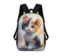 sinyumoney Floral Crown Kitten Mochilas Infantiles Impresas En 3D Para Niños. Mochilas De Viaje De Moda Para Niños. Mochila Escolar Para Estudiantes De Primaria Y Secundaria.