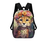 sinyumoney Floral Crowned Leopard Cub Mochilas Infantiles Mochila Escolar Impresa En 3D Para Niños Mochilas De Viaje Bolsas Para Libros Para Niños 17inch Mochila Escolar
