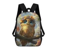 sinyumoney Floral Crowned Owl Artwork Mochila Escolar De 17 Pulgadas Para Adolescentes, Con Estampado 3D, Ajustable Y Con Bolsillos, Ideal Para Niños, Niñas Y Estudiantes.