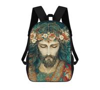 sinyumoney Floral Crowned Serenity Artwork Mochila Escolar De 17 Pulgadas Para Adolescentes, Con Estampado 3D, Ajustable Y Con Bolsillos, Ideal Para Niños, Niñas Y Estudiantes.