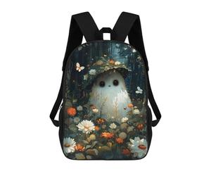 sinyumoney Floral Cute Baby Ghost Mochilas Escolares Mochilas Escolares De Secundaria Mochila Informal Para Acampar Aventuras Al Aire Libre Y Viajes Diarios 17inch