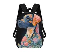 sinyumoney Floral Dog Boxe Portrait Animal Mochila Escolar De Moda, Mochila Para Material Escolar, Mochila Impermeable Informal Para Acampar, Aventuras Al Aire Libre Y Viajes Diarios 17inch
