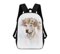 sinyumoney Floral Dogo Argentino Dog Mochila Escolar, Mochila De Viaje, Mochila Universitaria, Mochilas Para El Campus, Actividades Al Aire Libre, Viajes Y Deportes 17inch