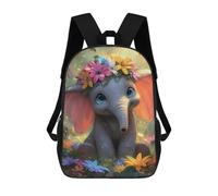 sinyumoney Floral Elephant Fantasy Mochila Escolar De 17 Pulgadas Impresa En 3D Mochilas Infantiles Mochila Genial Impresa En 3D Para Niños De Primaria Y Secundaria