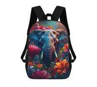 sinyumoney Floral Elephant Mochilas Para Niños 17inch Mochila Escolar Mochila Escolar Impresa En 3D Para Niños De Primaria Y Secundaria