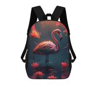sinyumoney Floral Fantasy Flamingo Mochila Escolar Infantil De 17 Pulgadas, Mochila Escolar Impresa En 3D Para Niños De Primaria Y Secundaria