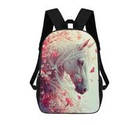 sinyumoney Floral Fantasy Horse Art Mochila Escolar Infantil Impresa En 3D Para Niños, Mochila De Viaje De Alta Capacidad, Mochilas Para Libros De 17 Pulgadas Para Niños