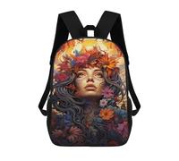 sinyumoney Floral Fantasy Portrait 17inch Mochilas Escolares Impresas En 3D, Mochilas Escolares De Moda Para Niños De Primaria Y Secundaria
