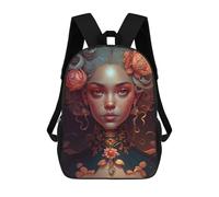 sinyumoney Floral Fantasy Portrait -2 Mochila Escolar Mochilas Escolares Para Niñas Y Niños Mochila Con Bolsillo Mochila Escolar De Moda Para Niños 17inch