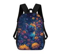 sinyumoney Floral Fantasy Vibrant Dog Artwork 17inch Mochila Escolar Impresa En 3D Para Niños, Mochila Escolar Informal De Moda, Mochilas De Viaje Para Niños Y Estudiantes.