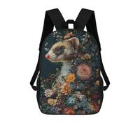 sinyumoney Floral Ferret Mochilas Impresas En 3D Para Niños, Mochila Escolar, Mochila Informal Para Exteriores, Mochila Informal De Moda Para Niños, Lindas Bolsas De Viaje 17inch
