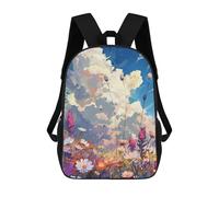 sinyumoney Floral Field Sky Painting Mochilas De 17 Pulgadas Para Niños, Mochilas Escolares Impresas En 3D Para Estudiantes De Primaria Y Secundaria, Para Niños Y Niñas.