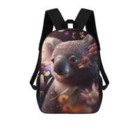 sinyumoney Floral Flowers Koala Mochila Escolar Resistente Al Agua, Mochila De Viaje, Bolsa Para Computadora Para La Escuela/trabajo/viajes 17inch