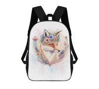 sinyumoney Floral Fox Cute Wildlife Mochila Escolar De Moda Para Papelería, Impermeable, Informal, Para El Campus, Actividades Al Aire Libre, Viajes Y Deportes 17inch
