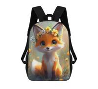 sinyumoney Floral Fox Fantasy 17inch Mochila Escolar Impresa En 3D Para Niños, Mochila Escolar Informal De Moda, Mochilas De Viaje Para Niños Y Estudiantes.