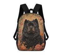sinyumoney Floral Framed Black Dog Art Print Mochila Grande Para Portátil Resistente Al Agua Para La Escuela - Perfecta Para Viajes, Trabajo Y Uso Diario 17inch