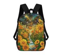 sinyumoney Floral Galaxy Stained Glass Art Mochila Escolar Impresa En 3D Mochilas Informales Para Niños Mochila Escolar Impresa En 3D Para Niños De Primaria Y Secundaria 17inch