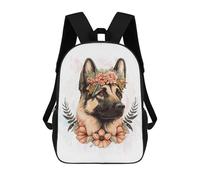 sinyumoney Floral German Shepherd Dog Mochilas Escolares, Mochilas Informales, Mochilas De Día, Mochilas Escolares, De Trabajo Y De Viaje Para Adolescentes, Niñas, Niños, Mujeres Y Hombres 17inch