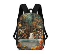 sinyumoney Floral Ghost Bathtube Mochila Escolar Impresa En 3D Para Niños 17inch Mochilas Para Niños Y Niñas, Mochilas Escolares Para Niños, Mochilas De Viaje