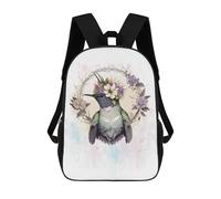 sinyumoney Floral Hummingbird Art Mochila Escolar Ligera Para Aeropuerto, Estudiantes Universitarios, Niñas, Niños Y Adolescentes 17inch