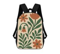 sinyumoney Floral Illustration with Earthy Tones Mochilas Para Niños Mochilas Escolares Mochila Escolar Para Niños Impresa En 3D Mochilas De Viaje De Moda Para Niños De Primaria Y Secundaria 17inch