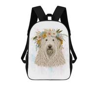sinyumoney Floral Komondor Dog Art Mochila Escolar Mochila De Día Mochila De Negocios Mochila Impermeable Para Libros Para Niños/Niñas/Adolescentes 17inch