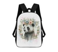 sinyumoney Floral Panda Bear Painting Mochila Escolar, Mochila De Negocios, Mochila Impermeable Para Libros Para Hombres, Mujeres Y Adolescentes 17inch