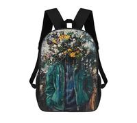 sinyumoney Floral Portrait Mental Depression Flower Mochilas Infantiles Mochila Escolar Mochila Impresa En 3D Para Niños Mochilas De Viaje Bolsas Para Libros Mochila Escolar Para Niños 17inch