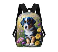 sinyumoney Floral Puppy Paradise Mochilas Impresas En 3D Para Niños 17inch Mochilas De Moda Informales Para El Día A Día, Bolsas De Viaje, Mochilas Informales Para Exteriores Para Niños Y Niñas