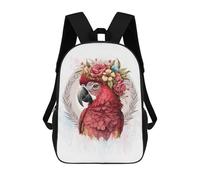 sinyumoney Floral Red Macaw Parrot Mochilas Escolares Ligeras Para Aeropuerto, Estudiantes Universitarios, Mochila Para Acampar, Aventuras Al Aire Libre Y Viajes Diarios 17inch