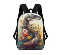 sinyumoney Floral Serpent Art Print Mochila Escolar Informal Para El Día A Día, Para La Escuela, El Trabajo Y Los Viajes Para Hombres, Mujeres Y Adolescentes. 17inch