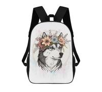 sinyumoney Floral Siberian Husky Dog Mochila De Viaje Resistente Al Agua, Mochila Para Computadora Portátil Para Campus, Viajes Al Aire Libre Y Deportes 17inch