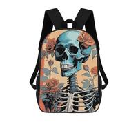 sinyumoney Floral Skeleton Pop Art 7 Mochila Escolar Impresa En 3D Para Niños Y Niñas, Mochila Para Portátil Para Niños/estudiantes/adultos 17inch