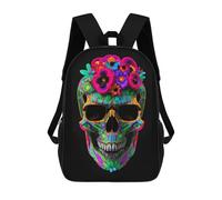 sinyumoney Floral Skull Fusion Mochila Escolar Para Niñas Mochila Impermeable Mochila Informal De Día Mochila Ligera Para Niño Y Niña Mochila Escolar 17inch