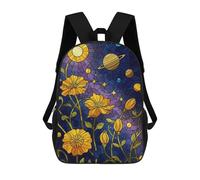 sinyumoney Floral Space Stained Glass Art Mochila Escolar, Mochila De Negocios, Mochila Impermeable Para Adolescentes, Niños, Mujeres Y Hombres 17inch