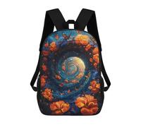sinyumoney Floral Spiral Wonderland Mochila Escolar Infantil De 17 Pulgadas, Impresa En 3D, Estilo Casual, Para Niños, Ideal Para Viajes, Como Mochila Escolar O Para Llevar Libros.