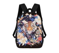 sinyumoney Floral Tiger Portrait Mochilas Infantiles Mochila Escolar Impresa En 3D Para Niños Mochilas De Viaje Bolsas Para Libros Para Niños 17inch Mochila Escolar