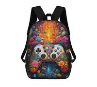 sinyumoney Floral Video Game Controller Mochilas Infantiles Impresas En 3D Para Niños, Mochilas Escolares De Moda, Mochilas De Viaje, Mochilas Escolares Para Niños De Primaria 17inch