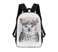 sinyumoney Floral Watercolor Snow Owl Mochila Escolar, Secundaria, Preparatoria, Universidad, Mochila De Viaje Para El Campus, Viajes Al Aire Libre, Deportes 17inch