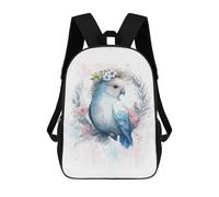 sinyumoney Floral White Blue Lovebird Mochila De Viaje Resistente Al Agua, Mochila Para Computadora Portátil Para Campus, Viajes Al Aire Libre Y Deportes 17inch
