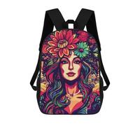 sinyumoney Floral Woman Portrait Mochila Escolar Infantil Impresa En 3D Para Niños, Mochila De Viaje De Alta Capacidad, Bolsas Para Libros, Mochila Escolar Infantil 17inch