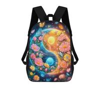 sinyumoney Floral Yin Yang Harmony Mochilas Infantiles Impresas En 3D Para Niños. Mochilas De Viaje De Moda Para Niños. Mochila Escolar Para Estudiantes De Primaria Y Secundaria.