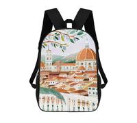 sinyumoney Florence Cityscape with Dome Mochila Infantil Escolar Para Niños Con Estampado 3D De Dibujos Animados, Mochila Escolar Para Estudiantes, Mochila Para Portátil Para Niños Y Niñas 17inch