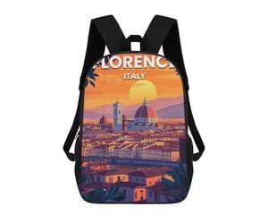 sinyumoney Florence Sunset Cityscape Mochila Escolar Mochilas Escolares Para Niñas Y Niños Mochila Con Bolsillo Mochila Escolar De Moda Mochila Infantil 17inch