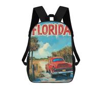 sinyumoney Florida Road Trip Travel Poster Mochilas Escolares Ligeras Para Aeropuerto, Estudiantes Universitarios, Mochila Para La Escuela/trabajo/viajes 17inch