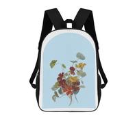 sinyumoney Flower Bouquet Blue Vintage Mochila Escolar Resistente Al Agua, Mochila Escolar De Negocios Para Niñas, Niños Y Adolescentes 17inch