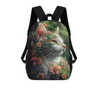 sinyumoney Flower Cat Fantasy Mochila Escolar, Mochila Para Portátil, Mochila Para Adolescentes, Niñas, Niños, Mujeres Y Hombres 17inch