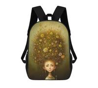 sinyumoney Flower Crown Portrait Mochila Escolar Mochilas Escolares Para Niñas Y Niños Mochila Con Bolsillo Mochila Escolar De Moda Para Niños 17inch
